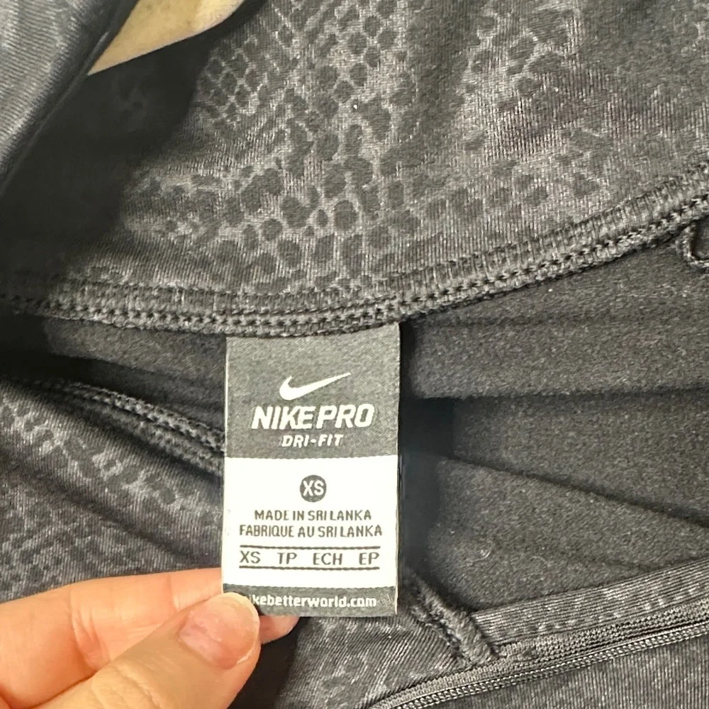 Nike Pro Black Snake Print Quarter Zip
